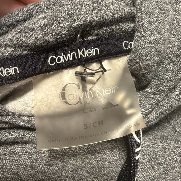 Calvin Klein Charcoal Hoodie with Logo Accents - Picture 4 of 7